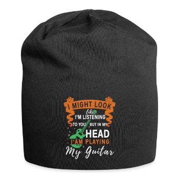 Musiker Gitarren Spieler - Jersey-Beanie - Schwarz - Vorne