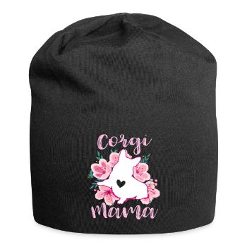 Corgi Mama - Jersey-Beanie - Schwarz - Vorne