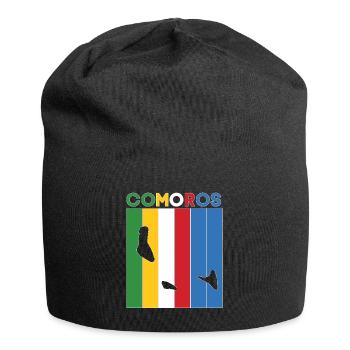 Comoros country border and flag - Jersey Beanie - black - Front