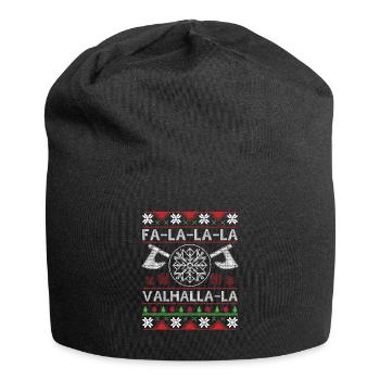 Fa La La La Valhalla La Ugly Christmas Sweater - Jersey Beanie - black - Front