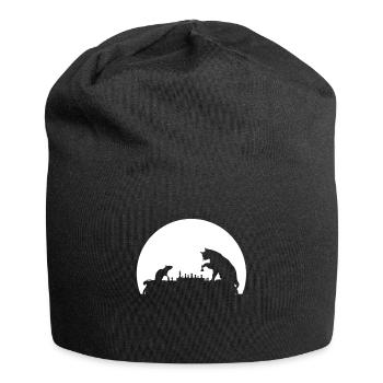 Cat And Rat Play Chess - Jersey Beanie - black - Front