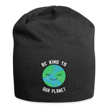 Soyez gentil avec notre planète en disant que le climat de l'amour de la terre - Bonnet en jersey - noir - Devant