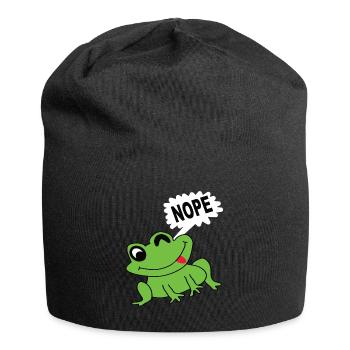Grenouille grenouille prince grenouilles caillé animal - Bonnet en jersey - noir - Devant