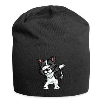 Border Collie maman chien mère - Bonnet en jersey - noir - Devant