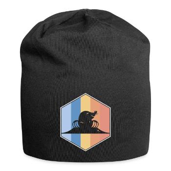 Mole retro and vintage hexagon - Jersey Beanie - black - Front