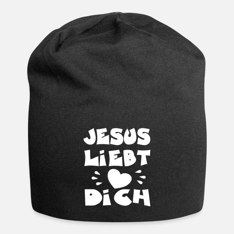 Jesus liebt dich - Jersey-Beanie - Schwarz