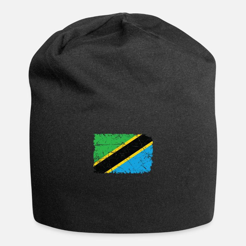 Tansania - Jersey-Beanie - Schwarz