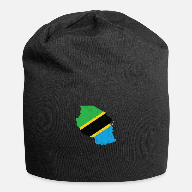 Tansania - Jersey-Beanie - Schwarz
