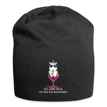 WEINHORN Unicorn Junggesellinnenabschied | Rotwein - Jersey-Beanie - Schwarz - Vorne