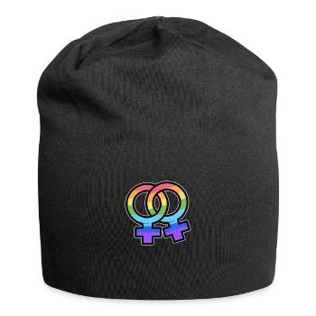 LGBT flag lesbian pride - Jersey Beanie - black - Front