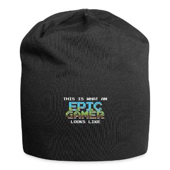 Gaming gamer gamble computer game gift - Jersey Beanie - black - Front