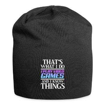 Gaming gamer gamble computer game gift - Jersey Beanie - black - Front
