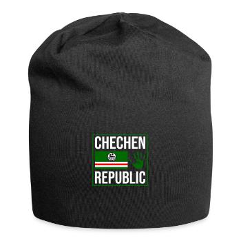 Chechen Republic, Strong Chechnya Flag, Chechnyan - Jersey-Beanie - Schwarz - Vorne