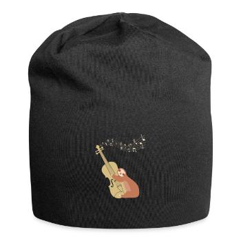 Violon paresse paresseux musique avec des notes musicales - Bonnet en jersey - noir - Devant