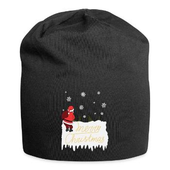 Joyeux noël, père noël, pipi, laid, christ - Bonnet en jersey - noir - Devant