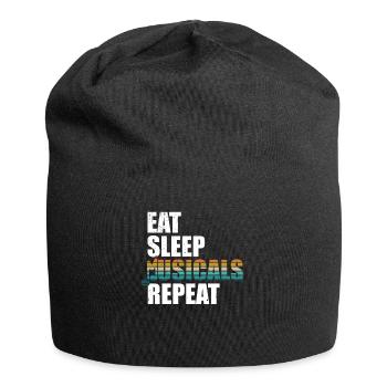 Répétez les comédies musicales pour manger pour dormir - Bonnet en jersey - noir - Devant