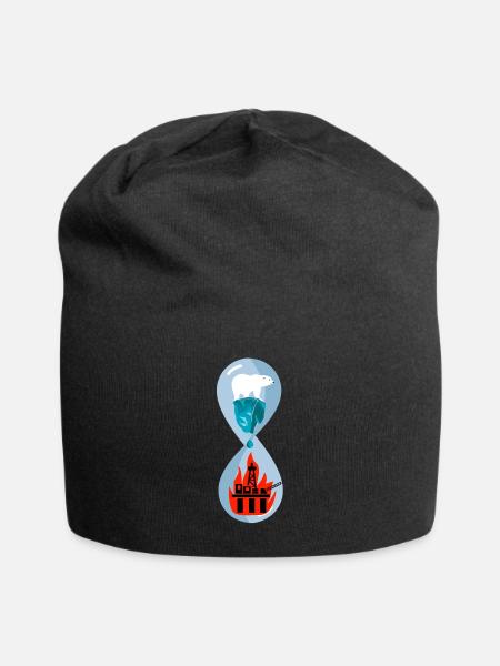 Polar bear climate climate change - Jersey Beanie - black