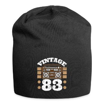 Vintage 83 - conception de lecteur de cassette - Bonnet en jersey - noir - Devant