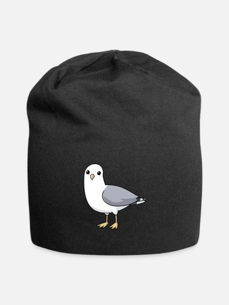 Comic Seagull Gull - Jersey Beanie - black