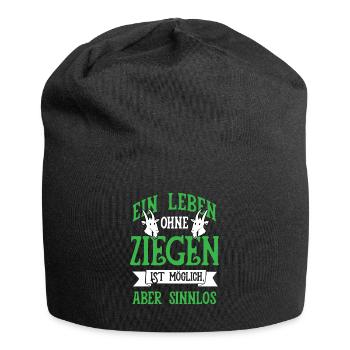 Leben Ohne Ziegen Ziege Ziegenhirte Bock Geschenk - Jersey-Beanie - Schwarz - Vorne