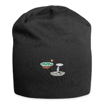 Disque de terre plate d'atterrissage lunaire - Bonnet en jersey - noir - Devant