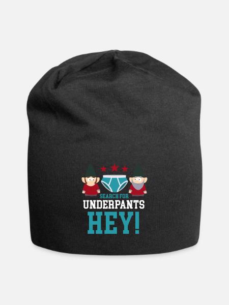 Search for underpants hey! - Jersey Beanie - black