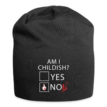 Bin Ich Kindisch - Jersey-Beanie - Schwarz - Vorne