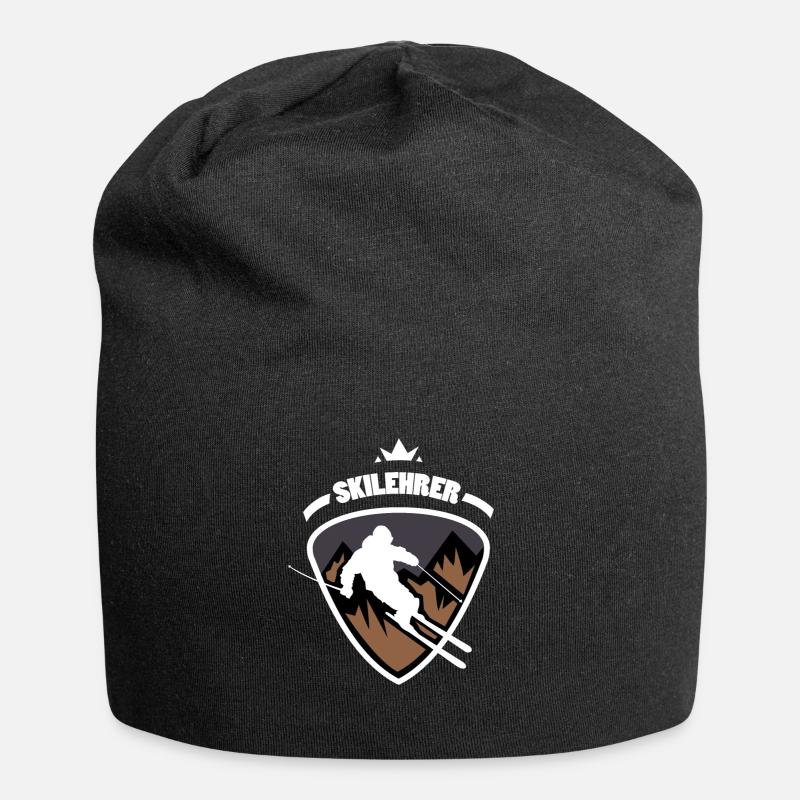 Moniteur de ski blason logo - Bonnet en jersey - noir