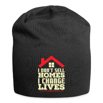 Immobilienmakler Makler Immobilien Spruch Geschenk - Jersey-Beanie - Schwarz - Vorne