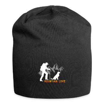 Mountain dog love randonnée voyage aventure grimpeur - Bonnet en jersey - noir - Devant