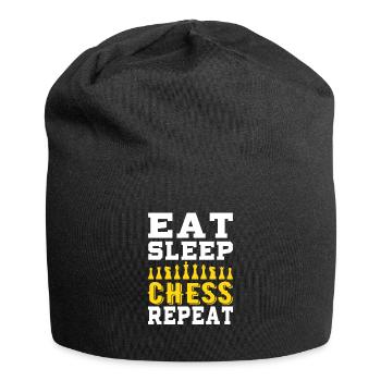 Eat sleep chess repeat - Jersey Beanie - black - Front