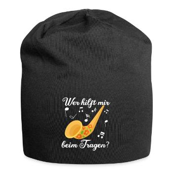 Alpen Horn - Wer Hilft Mir Beim Tragen Musiker - Jersey-Beanie - Schwarz - Vorne