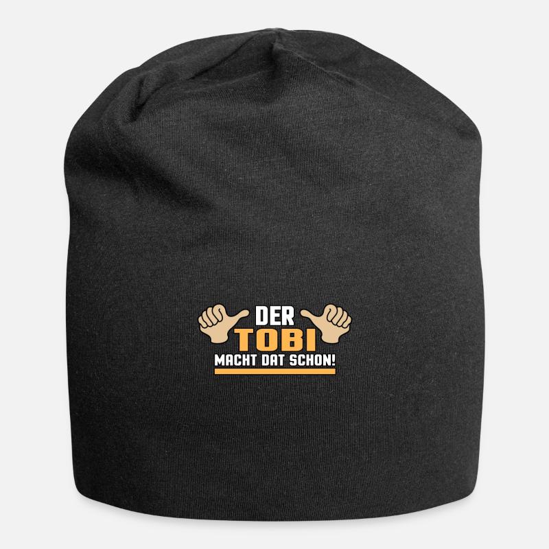 Der Tobi macht dat schon Namen Spitzname Geschenk - Jersey-Beanie - Schwarz