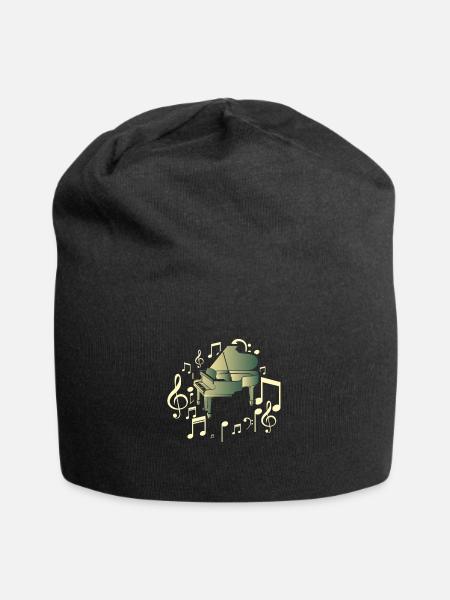 Klavier - Jersey-Beanie - Schwarz