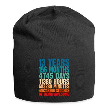 13 ans d'être génial 13e cadeau d'anniversaire 1er - Bonnet en jersey - noir - Devant