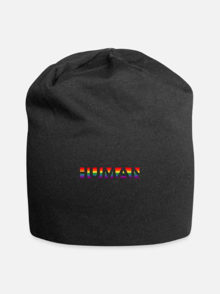 REGENBOGEN Rainbow Gay Pride LGBTQ HUMAN - Jersey-Beanie - Schwarz