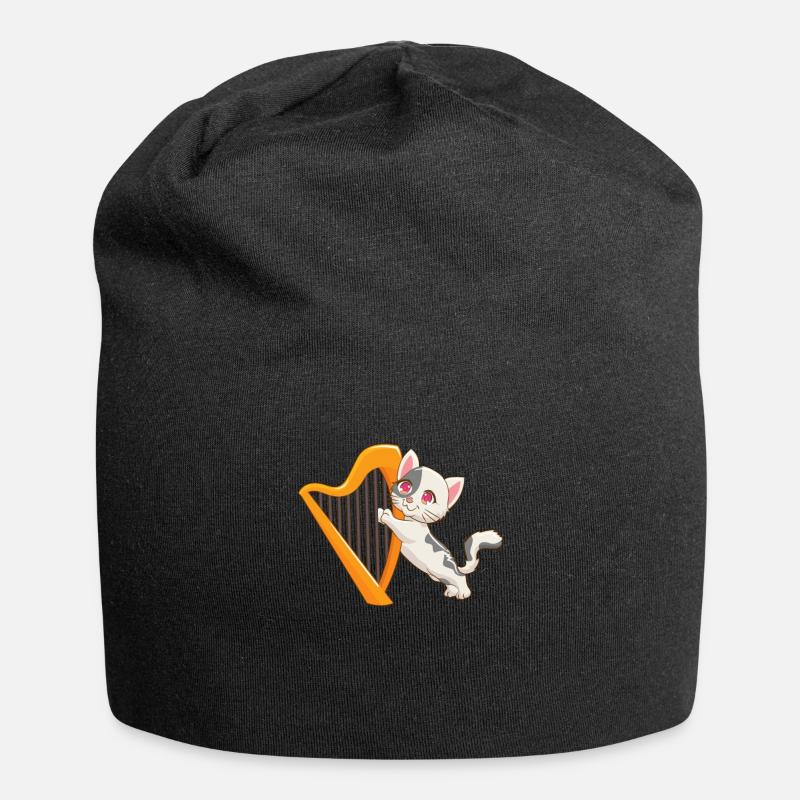 Harfe - Jersey-Beanie - Schwarz