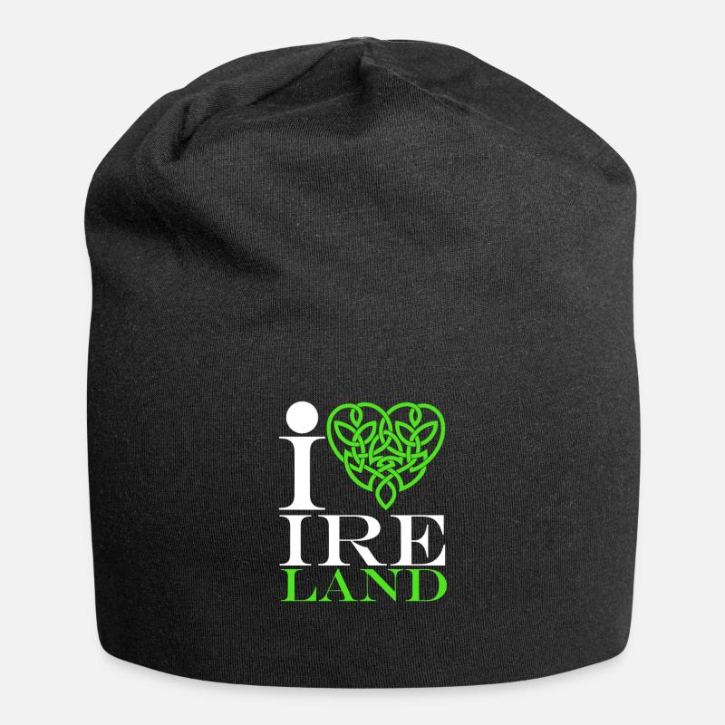 Irland - Jersey-Beanie - Schwarz