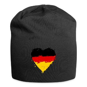Germany flag heart - Jersey Beanie - black - Front