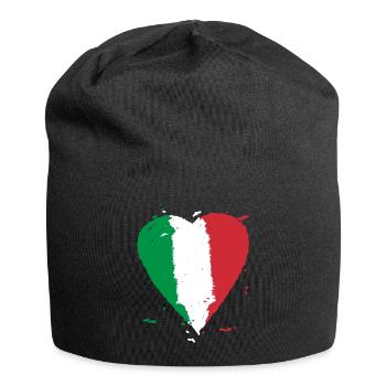Italy flag heart - Jersey Beanie - black - Front