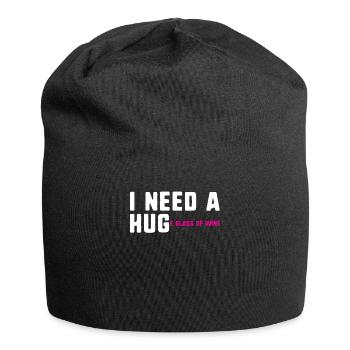 I need a hug huge glass of wine funny wine - Jersey Beanie - black - Front