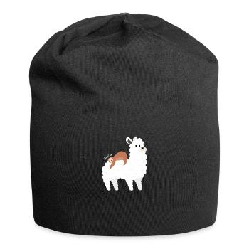 La paresse dort sur des oreillers en alpaga - Bonnet en jersey - noir - Devant
