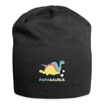 Papasaurus cool gift idea for expectant fathers - Jersey Beanie - black - Front