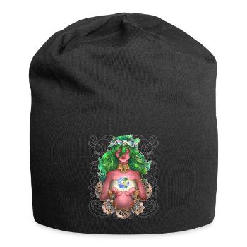 Naturgöttin in Ketten - Jersey-Beanie - Schwarz - Vorne