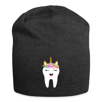 Dent de licorne dentiste dent fée cadeau première dent - Bonnet en jersey - charbon - Devant