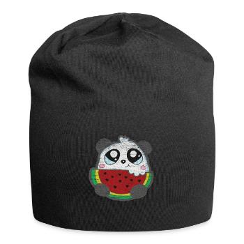 Melon pastèque doux Panda - Bonnet en jersey - noir - Devant