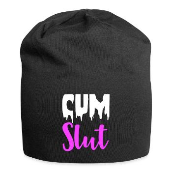Cum Slut Sexy Dirty Adult Humor Fun Geschenke für Männer - Jersey-Beanie - Schwarz - Vorne