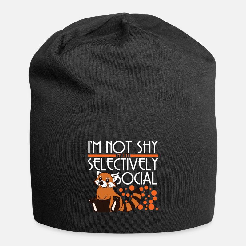 Red Panda I'm Not Shy I'm Just Selectively Social - Bonnet en jersey - noir