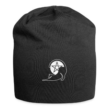 Katze Pentagramm Hexerei Wiccan Hexe - Jersey-Beanie - Schwarz - Vorne
