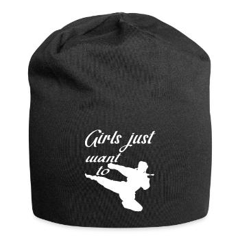 Girls Fight Martial Arts Women Girls Karate MMA - Jersey Beanie - black - Front